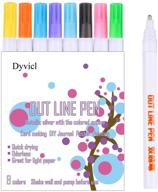 🖌️ dyvicl self-outline metallic markers - double line outline pens, glitter writing drawing pens with 8 colors for christmas card writing, birthday greeting, scrapbooking, diy art crafts logo