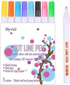 img 4 attached to 🖌️ Dyvicl Self-Outline Metallic Markers - Double Line Outline Pens, Glitter Writing Drawing Pens with 8 Colors for Christmas Card Writing, Birthday Greeting, Scrapbooking, DIY Art Crafts