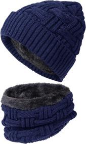 img 4 attached to 🧤 Loritta Winter Hat and Neck Warmer Set - Thick Knit Scarf Beanie Hat Scarves Set - Ideal Gifts for Men and Women