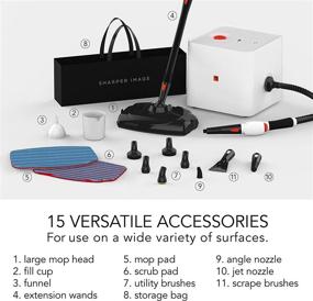 img 3 attached to 🧼 White Canister Steam Cleaner with 15 Accessories by Sharper Image SI-380