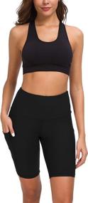 img 1 attached to 🩲 Custer's Night High-Waist Yoga Shorts with Tummy Control, Out Pocket, Workout Running 4-Way Stretch Leggings