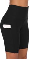 🩲 custer's night high-waist yoga shorts with tummy control, out pocket, workout running 4-way stretch leggings logo