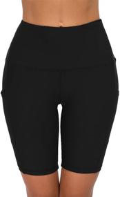 img 3 attached to 🩲 Custer's Night High-Waist Yoga Shorts with Tummy Control, Out Pocket, Workout Running 4-Way Stretch Leggings