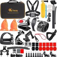 📸 ultimate gopro action camera accessories kit - kitway 65-in-1 for hero10, 9, 8, max, and more logo