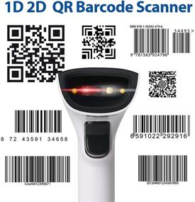 img 3 attached to 📱 Sumicor 2D Bluetooth Barcode Scanner with Stand, 3 in 1 - Bluetooth, 2.4GHz Wireless, and Wired Connection - Cordless QR Code Scanner - Smart Phone, Tablet, PC USB Image Compatible