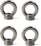 🔩 set of 4 m10 stainless steel threaded nut fasteners with ring shape lifting eye – optimal for seo logo