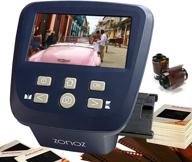 📷 zonoz fs-five digital film & slide scanner - convert 35mm, 126, 110, super 8 & 8mm film negatives & slides to jpeg - with large 5-inch lcd & easy-load film inserts adapters logo
