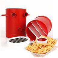 🍟 copper fries potatoes maker slicers: 2-in-1 microwave container & cutter machine for no deep-fry french fries logo