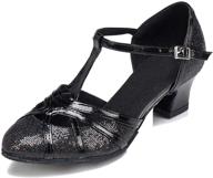 👠 t-strap glitter synthetic salsa tango ballroom latin party dance shoes for women by tda logo