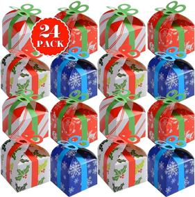 img 3 attached to 🎁 Christmas Gift Boxes Set - 24 Assorted 3D Holiday Goodie Paper Boxes for Xmas Treats & Party Favors
