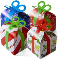 🎁 набор подарочных коробок на рождество - 24 разнообразные 3d-коробки из праздничной бумаги для рождественских угощений и вечеринок логотип