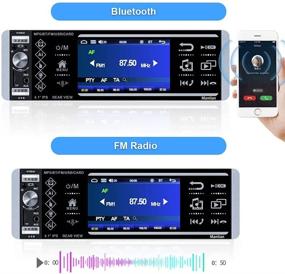 img 2 attached to Продвинутая автомагнитола одинарной высоты: автомагнитола с Bluetooth, сенсорным экраном, USB/AUX-in/TF-картой, FM радио, камера заднего вида + пульт.