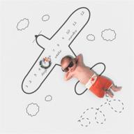 ✈️ airplane baby blanket – newborn monthly milestone photo blanket - baby boy growth keepsake photo blanket & baby shower gifts logo