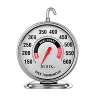 🌡️ bohk 2.36 inch large dial stainless steel baking oven thermometer: enhanced accuracy and versatile hanging options logo