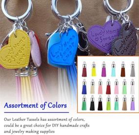 img 2 attached to 🎨 180Pcs Keychain Tassels for Crafts - Colored Leather Tassel Keychain Bulk Pendants for Jewelry Making. Perfect for Women, Kids' DIY Art Projects & Crafts. Available in 20 Vibrant Colors!