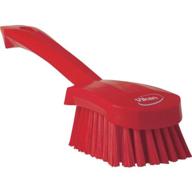 🔴 vikan 41924 heavy duty hand brush with stiff bristle, durable polypropylene, 10-inch, red logo