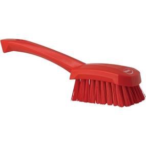 img 3 attached to 🔴 Vikan 41924 Heavy Duty Hand Brush with Stiff Bristle, Durable Polypropylene, 10-inch, Red