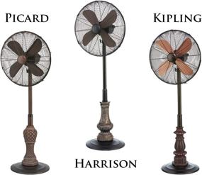 img 1 attached to 🌬️ 16 Inch DecoBREEZE Kipling Pedestal Fan with Adjustable Height, 3 Speed and Oscillating Function