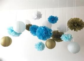 img 2 attached to 👶 Adorable Baby Shower Decorations - Celebrate with our It's A BOY Bunting Banner, Pom Poms, Honeycomb Balls, Lanterns in Blue/White/Gold