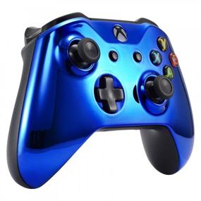 img 1 attached to 🎮 Enhance Your Xbox One Controller with eXtremeRate Chrome Blue Edition Front Housing Shell - Replace Your Faceplate Cover for Xbox One S & Xbox One X (Controller NOT Included)