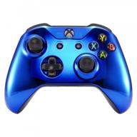 🎮 enhance your xbox one controller with extremerate chrome blue edition front housing shell - replace your faceplate cover for xbox one s & xbox one x (controller not included) logo