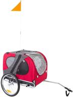 🐶 convenient and stylish lucky dog red pull-behind dog bicycle trailer pet carrier for a safe and fun ride logo