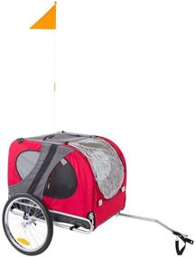 img 4 attached to 🐶 Convenient and Stylish Lucky Dog Red Pull-Behind Dog Bicycle Trailer Pet Carrier for a Safe and Fun Ride