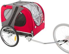 img 3 attached to 🐶 Convenient and Stylish Lucky Dog Red Pull-Behind Dog Bicycle Trailer Pet Carrier for a Safe and Fun Ride