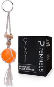 img 4 attached to 🌸 Pennels Himalayan Pink Salt Charm for Rearview Car Mirror - Stylish Macrame Boho Decor & Adorable Car Hanging Accessory (White)