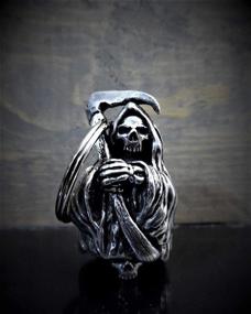 img 3 attached to Lucky Charm for Motorcycle Enthusiasts: Grim Reaper Biker Bell Accessory and Key Chain
