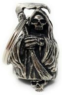 lucky charm for motorcycle enthusiasts: grim reaper biker bell accessory and key chain logo