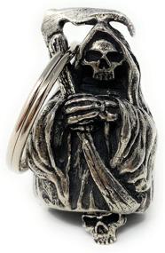 img 4 attached to Lucky Charm for Motorcycle Enthusiasts: Grim Reaper Biker Bell Accessory and Key Chain