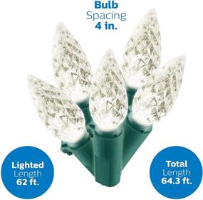 img 2 attached to 🎄 Philips 250 LED Warm White Faceted C6 Christmas Lights with Convenient Spool for Easy Storage