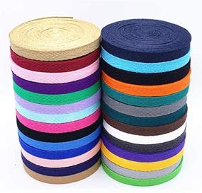 img 4 attached to 🎀 Egurs Herringbone Ribbons - Cotton Twill Tape, 10mm Width, 28m Length (92ft), 28 Color Palette, 1m Each Color