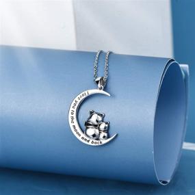 img 3 attached to 🐼 925 Sterling Silver Double Bunny Rabbit Panda Necklace - Distance Love You to The Moon and Back Jewelry for Women, Ideal Gift for Mom, Daughter, Wife, Girls