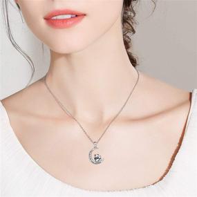 img 2 attached to 🐼 925 Sterling Silver Double Bunny Rabbit Panda Necklace - Distance Love You to The Moon and Back Jewelry for Women, Ideal Gift for Mom, Daughter, Wife, Girls