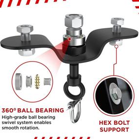 img 2 attached to 🥊 RDX Heavy Duty 360 Ceiling Hook Swivel with D-Shackle - Perfect Mounting Bracket for Punch Bags, Speed Balls, Boxing Training - Wall Mount Fitting Included