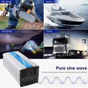 img 3 attached to 🔌 GIANDEL 4000W Pure Sine Wave Power Inverter - Heavy Duty DC12V to AC120V with 4 AC Outlets, Remote Control, USB Port, and LED Display