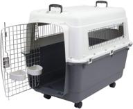 🐾 x-large gray chesapeake bay rolling airline pet crate - heavy-duty, 18 x 10 x 1.5 inches logo