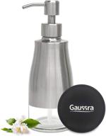 🧼 gaussra soap dispenser with non-slip coaster - brushed nickel stainless steel case, glass liner hand pump - refillable liquid hand soap dispenser for bathroom & kitchen (11oz / 320ml) logo