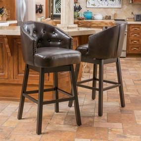 img 3 attached to 🪑 Brown Swivel Barstool Set - Christopher Knight Home Ogden KD (2 Piece)