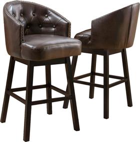 img 4 attached to 🪑 Brown Swivel Barstool Set - Christopher Knight Home Ogden KD (2 Piece)