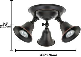 img 2 attached to 💡 NOMA 3-Light Track Lighting Fixture, Adjustable Semi-Flush Mount Ceiling Light for Kitchen, Hallway, Living Room & Bedroom, Bronze