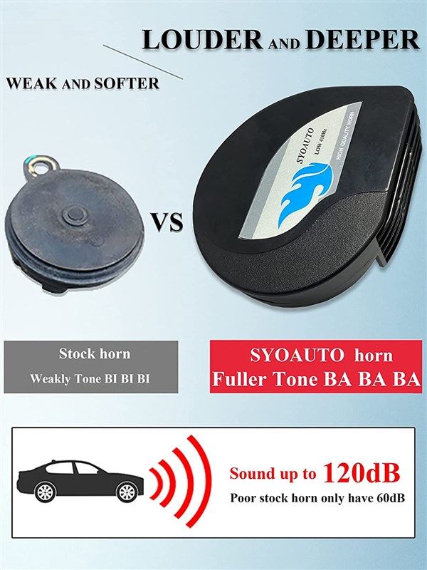 🚗 SYOAUTO 12V Waterproof Compact Car Horn Truck Horn…