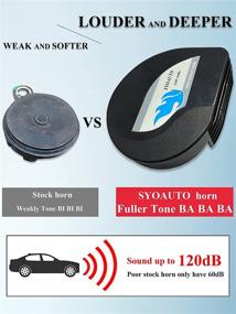 img 3 attached to 🚗 SYOAUTO 12V Waterproof Compact Car Horn Truck Horn - Universal Fit High Low Tone Electric Snail Horn Kit for Super Loud Replacement Car Horns