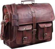 👜 18-inch large vintage leather laptop bag for men - full grain rustic messenger bag - best leather briefcase by hulsh logo