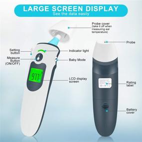 img 2 attached to 🌡️ Infrared Thermometer for Adults, Forehead and Ear Thermometer for Fever, Digital Thermometer with Fever Alarm for Babies, Children, Adults