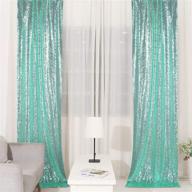 stunning aqua blue sequin backdrop curtain set - perfect for party photography and decoration (2ft x 8ft 2pcs) logo