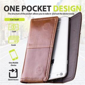 img 1 attached to 📱 Hengwin Leather Cellphone Belt Pouch: A Stylish Brown Holster Case for iPhone 11 Pro Max, Galaxy Note 20 Ultra, and More!