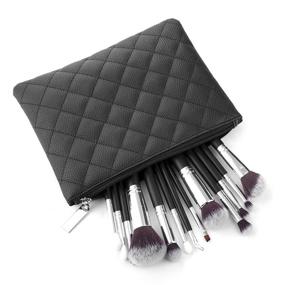 img 1 attached to 👝 BlackGrey Portable Cosmetic Leather Organizer